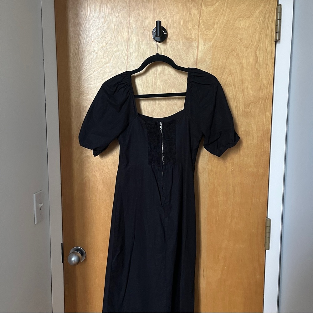 RIHOAS Black Puff Sleeve Midi Dress - Picture 3 of 4